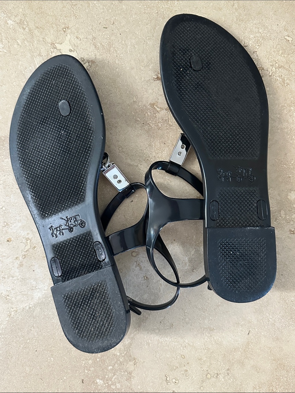 Coach Black T-Strap Jelly Sandals • Size 8 • EUC - Picture 5 of 8